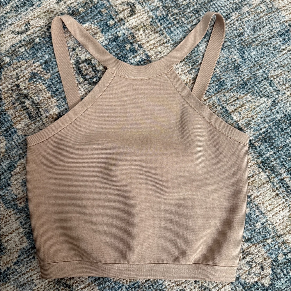 Marciano bandage crop top small tan